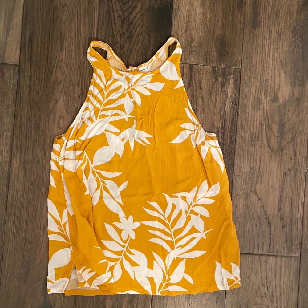 Yellow floral tank top